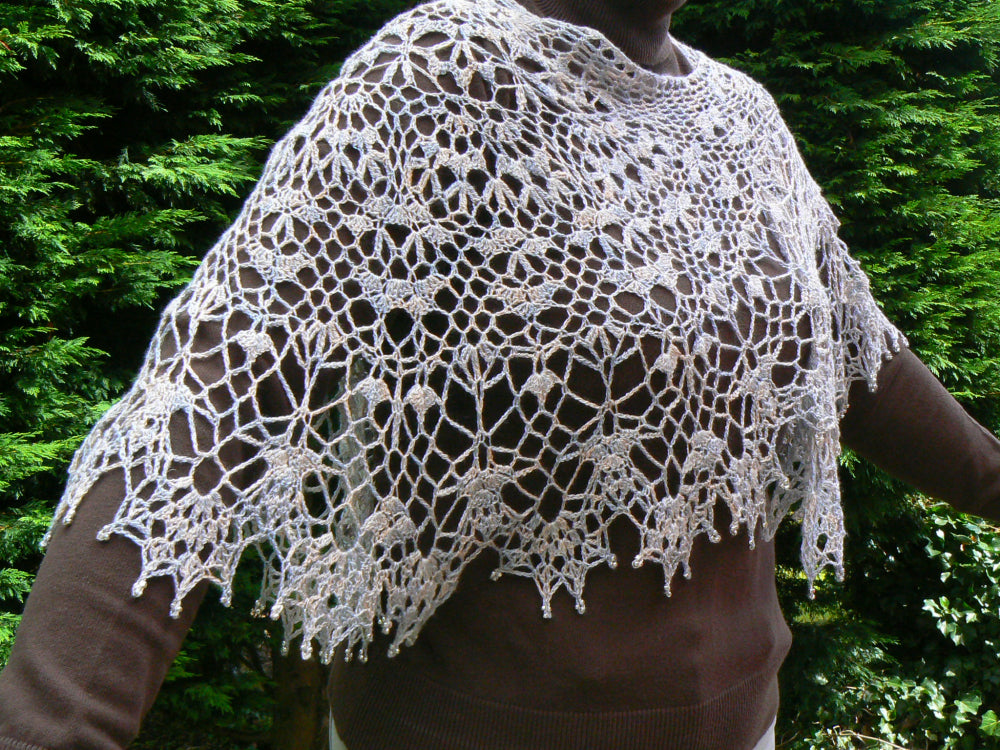 Nicole Crochet Shawl Kit - Baby Alpaca Silk Lace