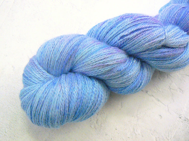 Hyacinths in Blue, Merino Silk Sparkle Lace (SPL)