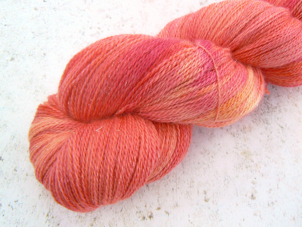 Blood Orange Sorbet, Merino Silk Sparkle Lace (SPL)