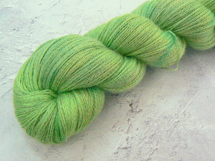 Summer Greens, Alpaca Silk Cashmere Sparkle Lace (APL)