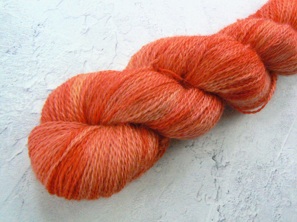 Blood Orange Sorbet, British Suri Alpaca Silk 4-ply yarn (SUS)