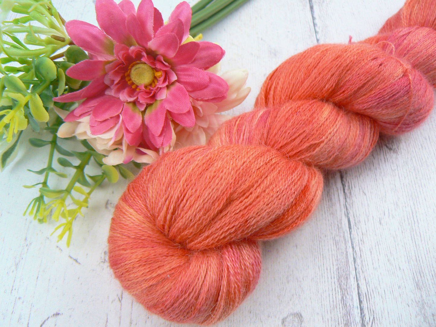Peach Sorbet, Alpaca Silk Cashmere Fine Lace
