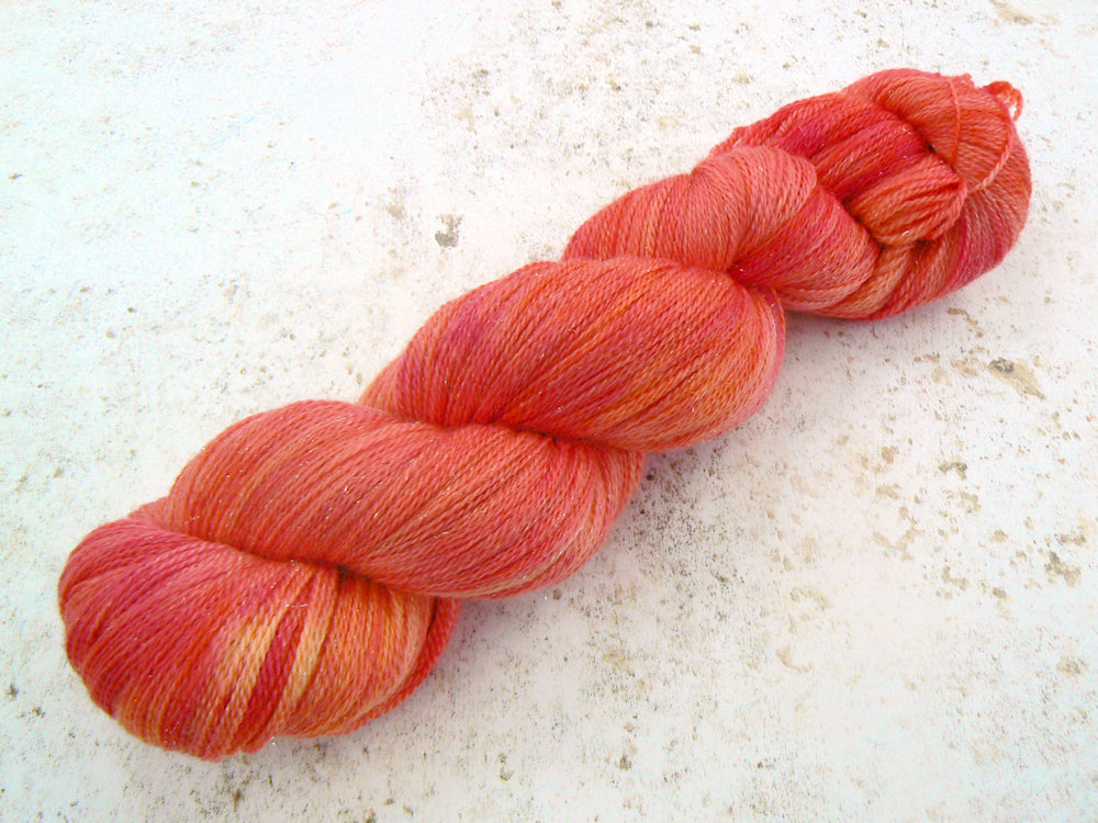 Blood Orange Sorbet, Merino Silk Sparkle Lace (SPL)