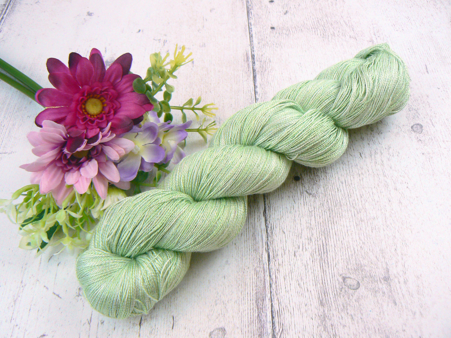 Pale Mint, Spun Silk Lace