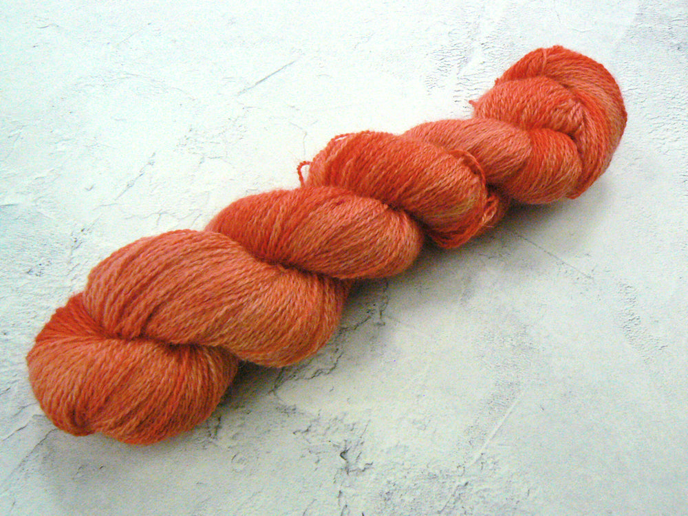 Blood Orange Sorbet, British Suri Alpaca Silk 4-ply yarn (SUS)