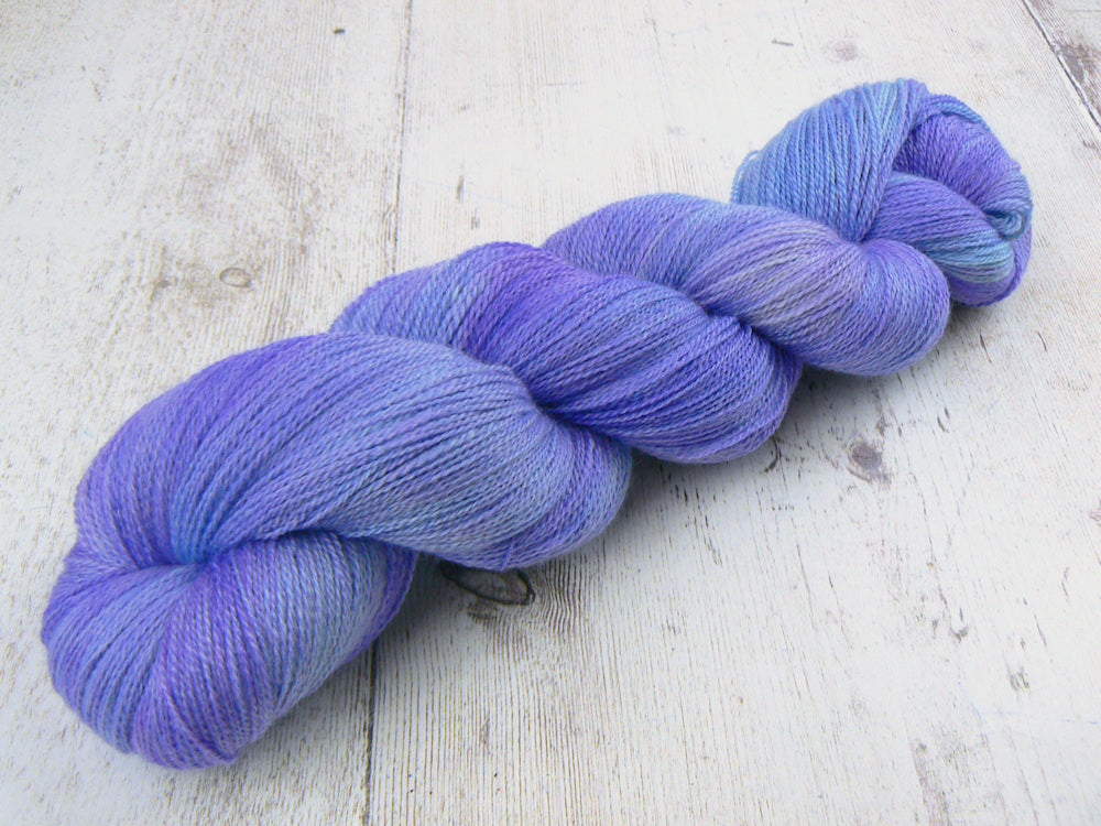 Bluebell Sky, Merino, Cashmere and Rose Lace
