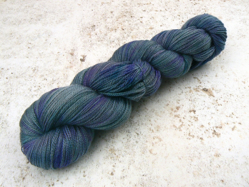 Violets in the Shadows, Merino Silk Sparkle Lace (SPL)