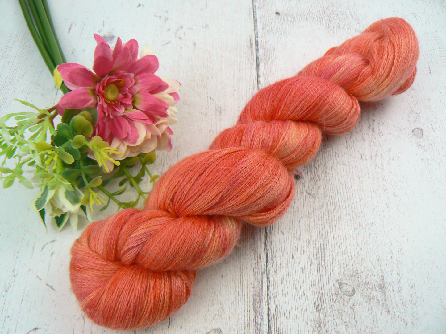 Peach Sorbet, Alpaca Silk Cashmere Fine Lace