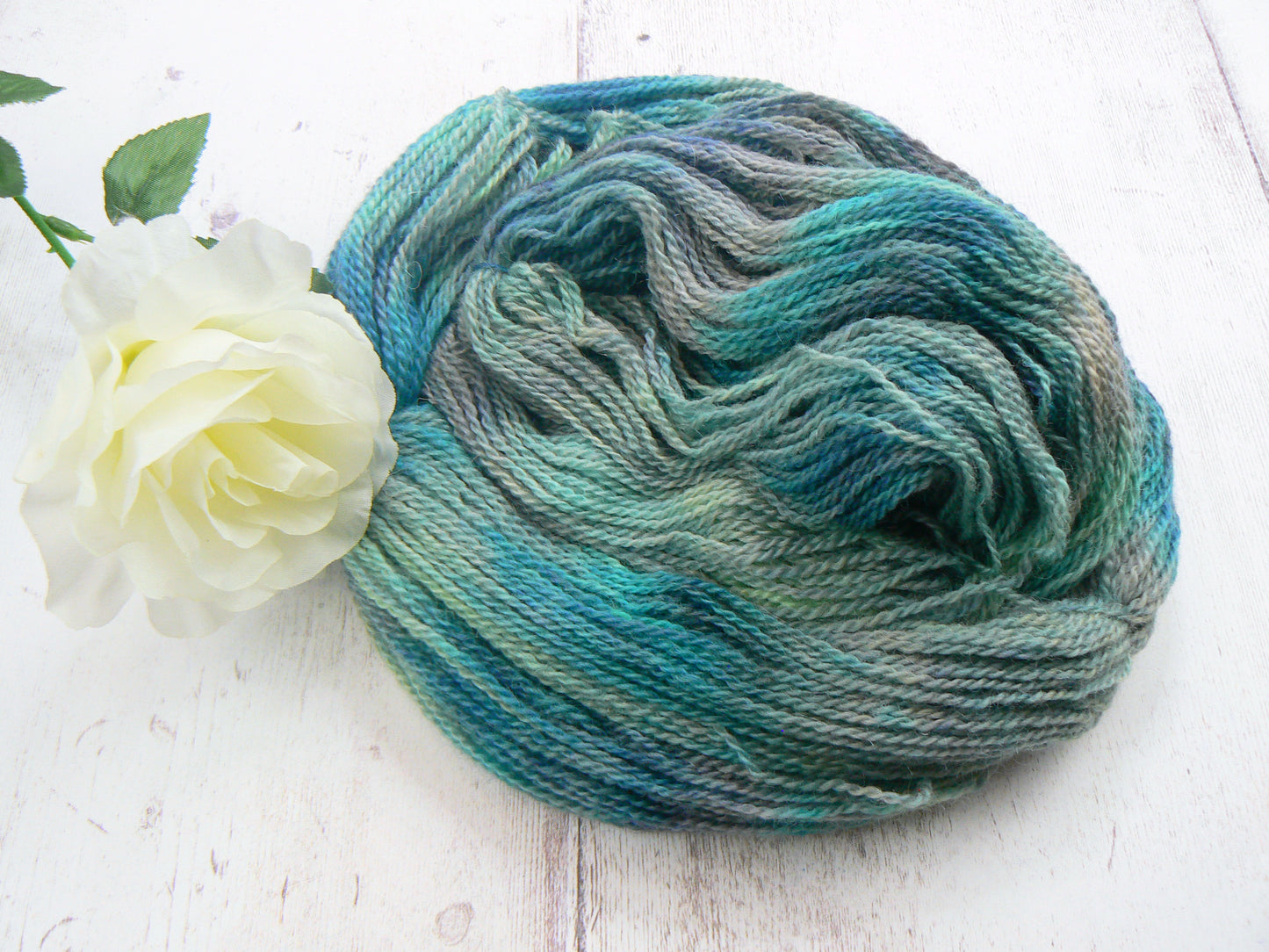 Heathered Greens, Blue Faced Leicester Mohair 4-ply (MFS)