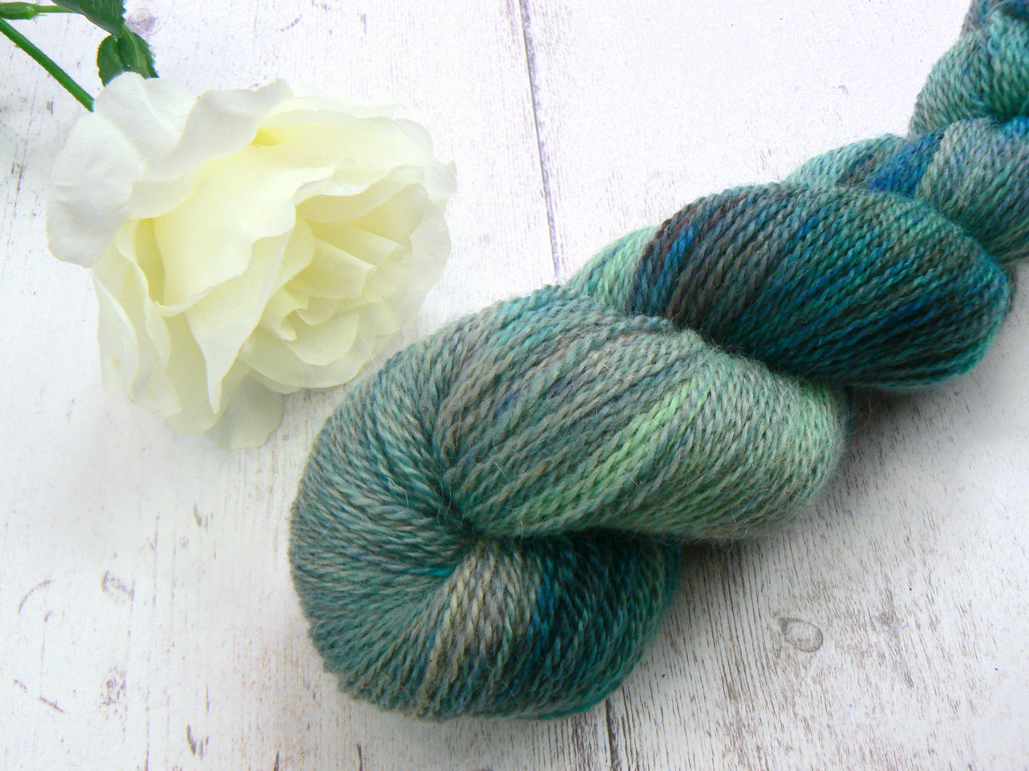 Heathered Greens, Blue Faced Leicester Mohair 4-ply (MFS)