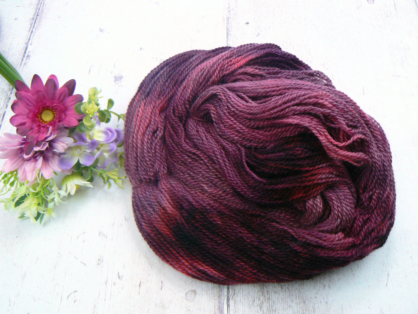 Cranberries After Dark, Blue Faced Leicester Mohair 4-ply (MFS)
