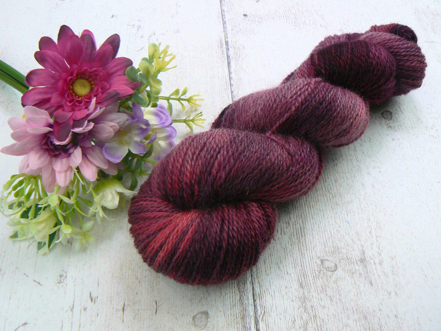 Cranberries After Dark, Blue Faced Leicester Mohair 4-ply (MFS)