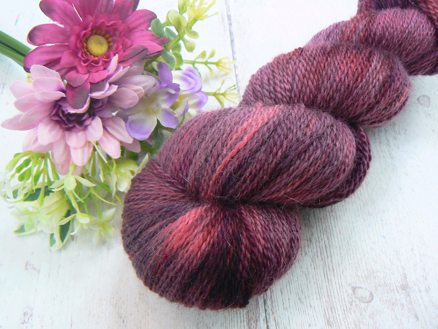 Cranberries After Dark, Blue Faced Leicester Mohair 4-ply (MFS)
