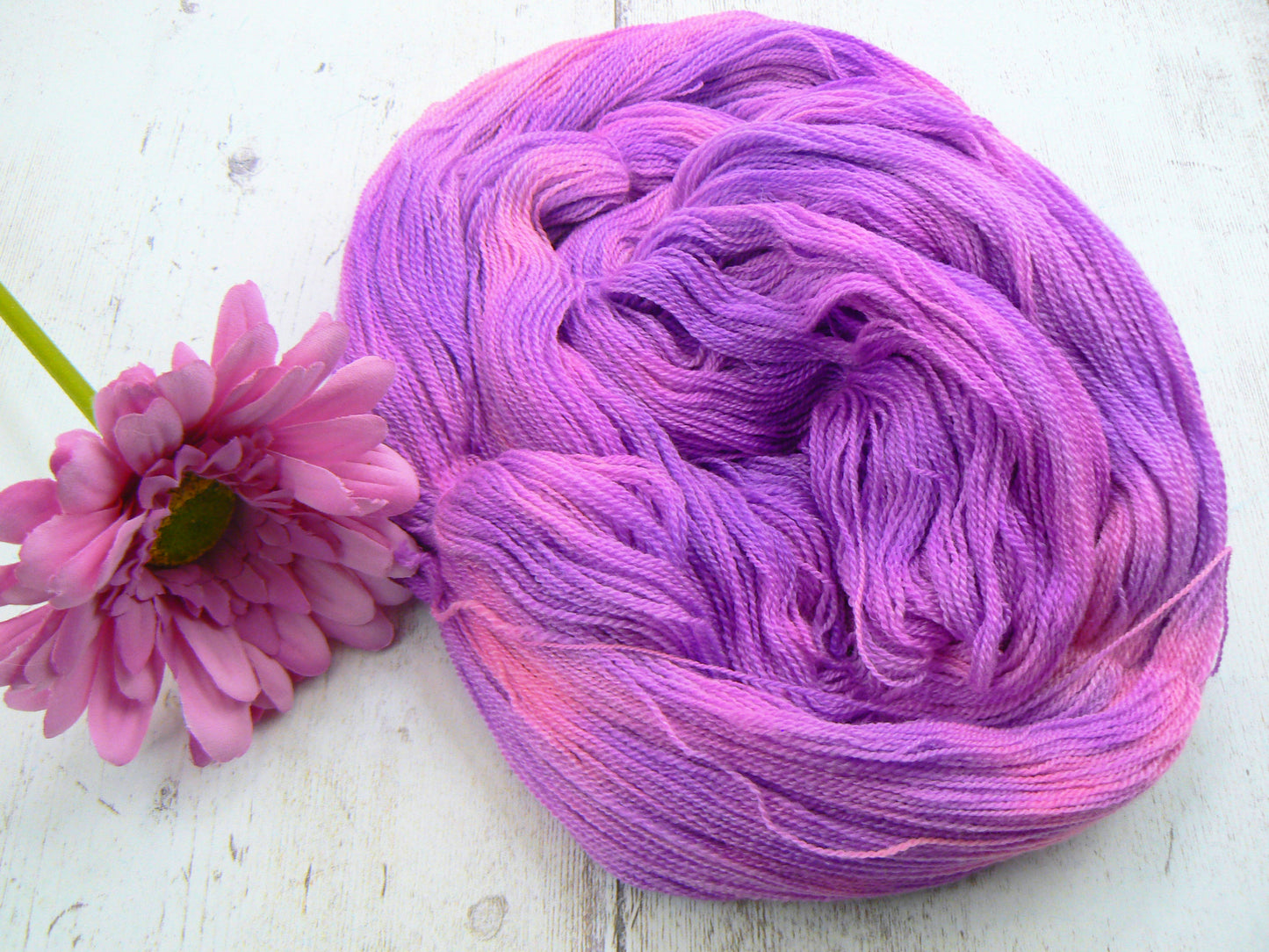 Lavender Brights, Merino, Cashmere and Rose Lace