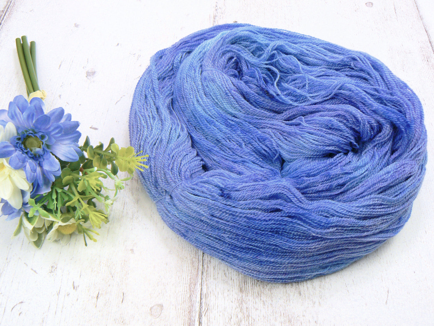 Iris Under a Summer Sky, Merino, Cashmere and Rose Lace