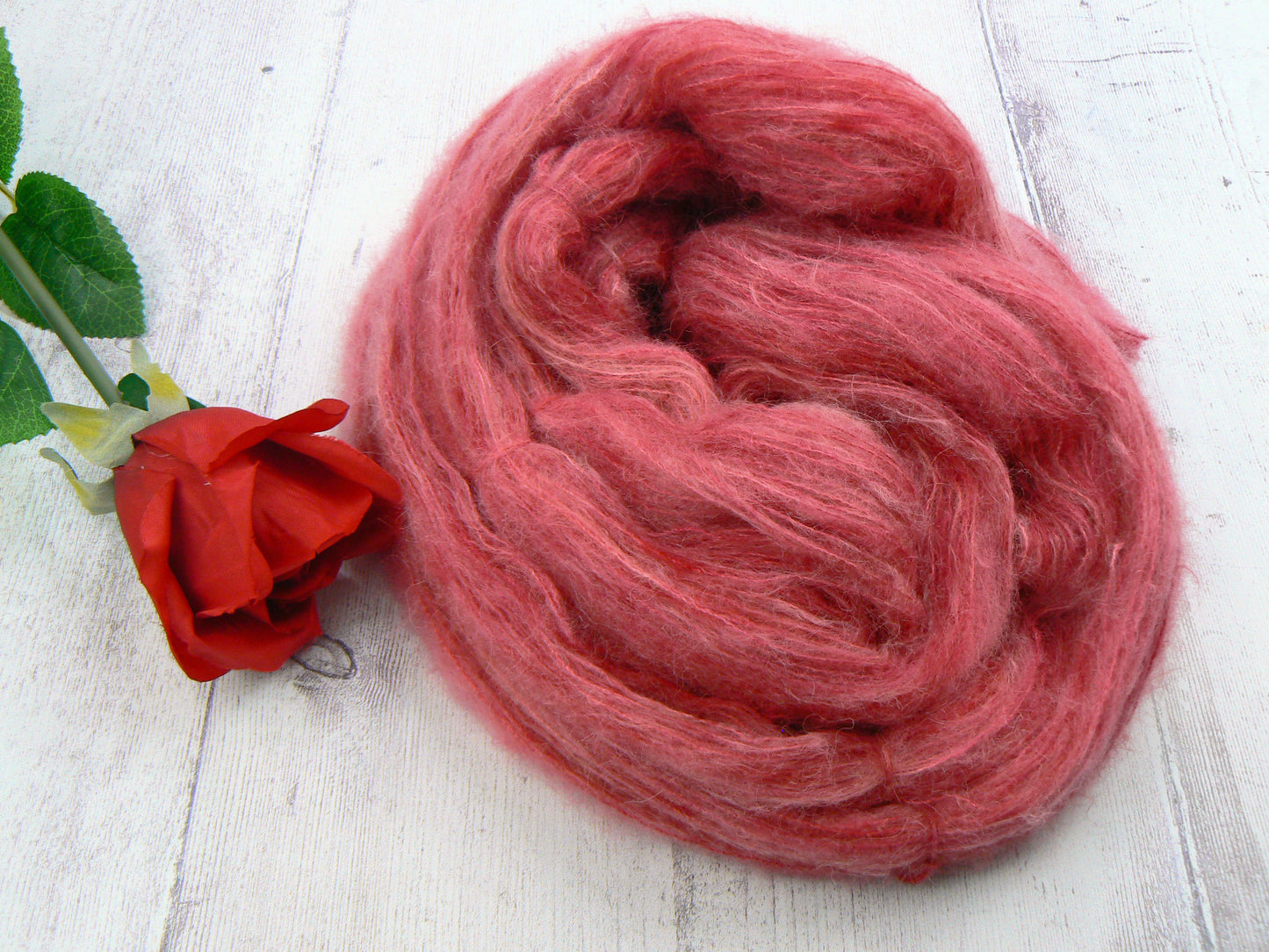 Red Velvet Rose, Suri Alpaca Silk Cloud Lace
