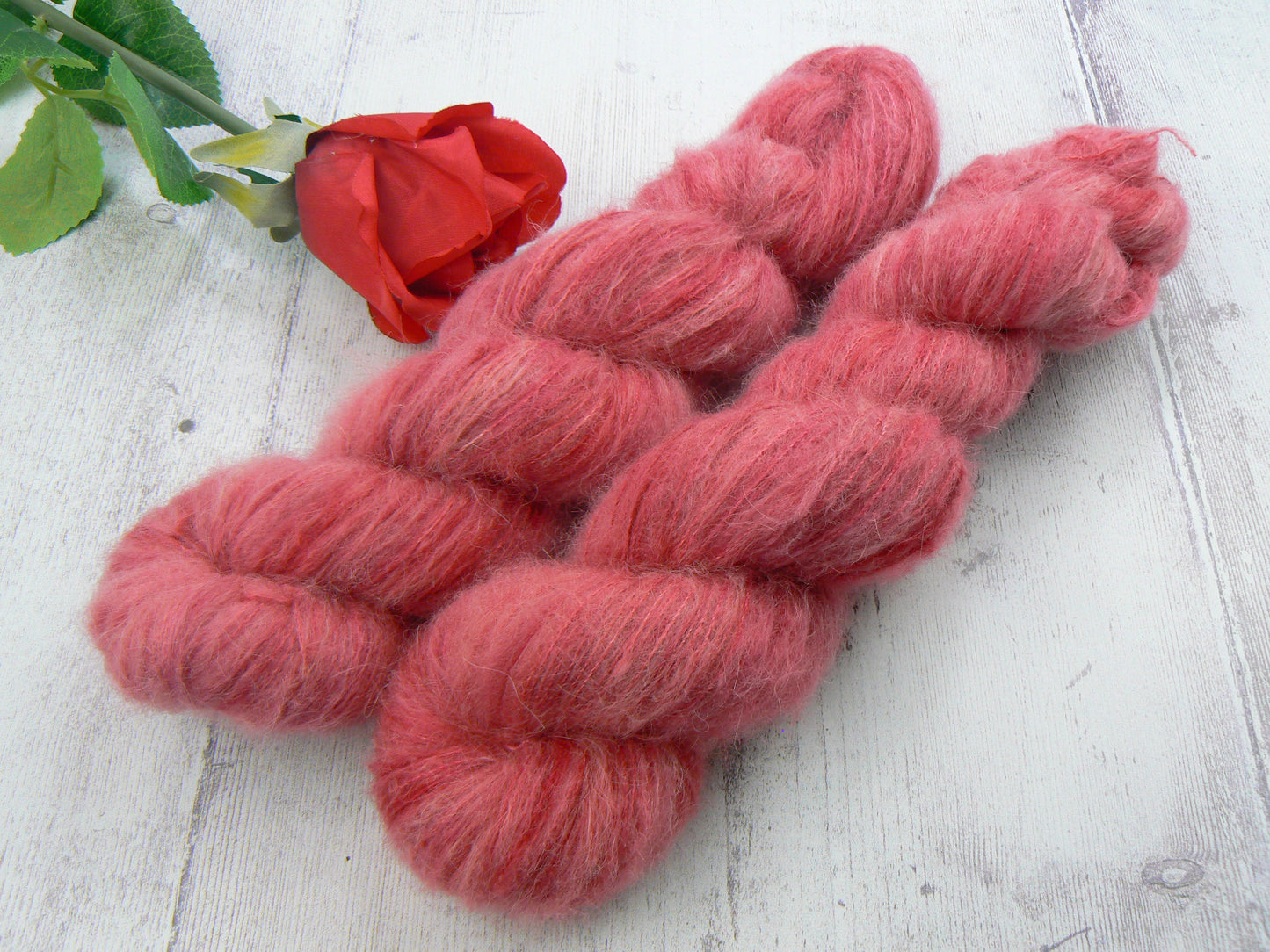 Red Velvet Rose, Suri Alpaca Silk Cloud Lace