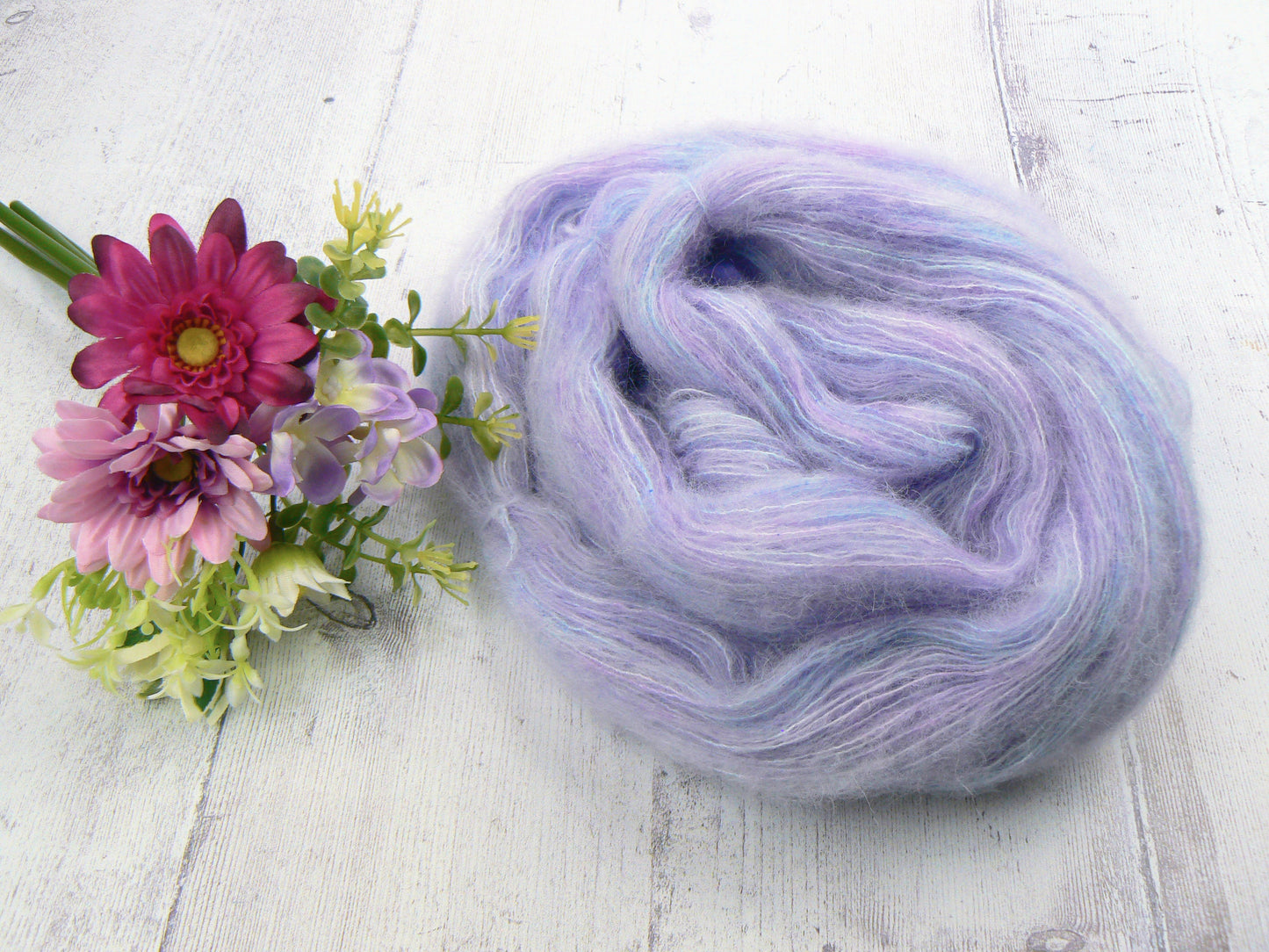 Lilac Skies, Suri Alpaca Silk Cloud Lace