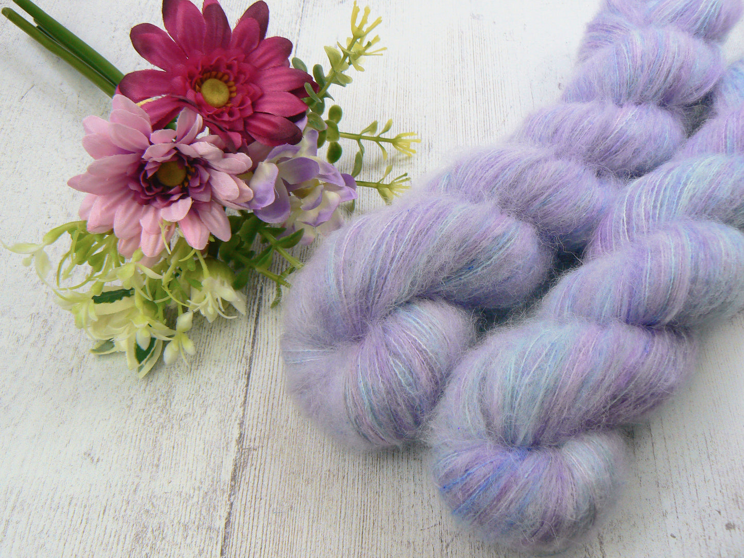 Lilac Skies, Suri Alpaca Silk Cloud Lace