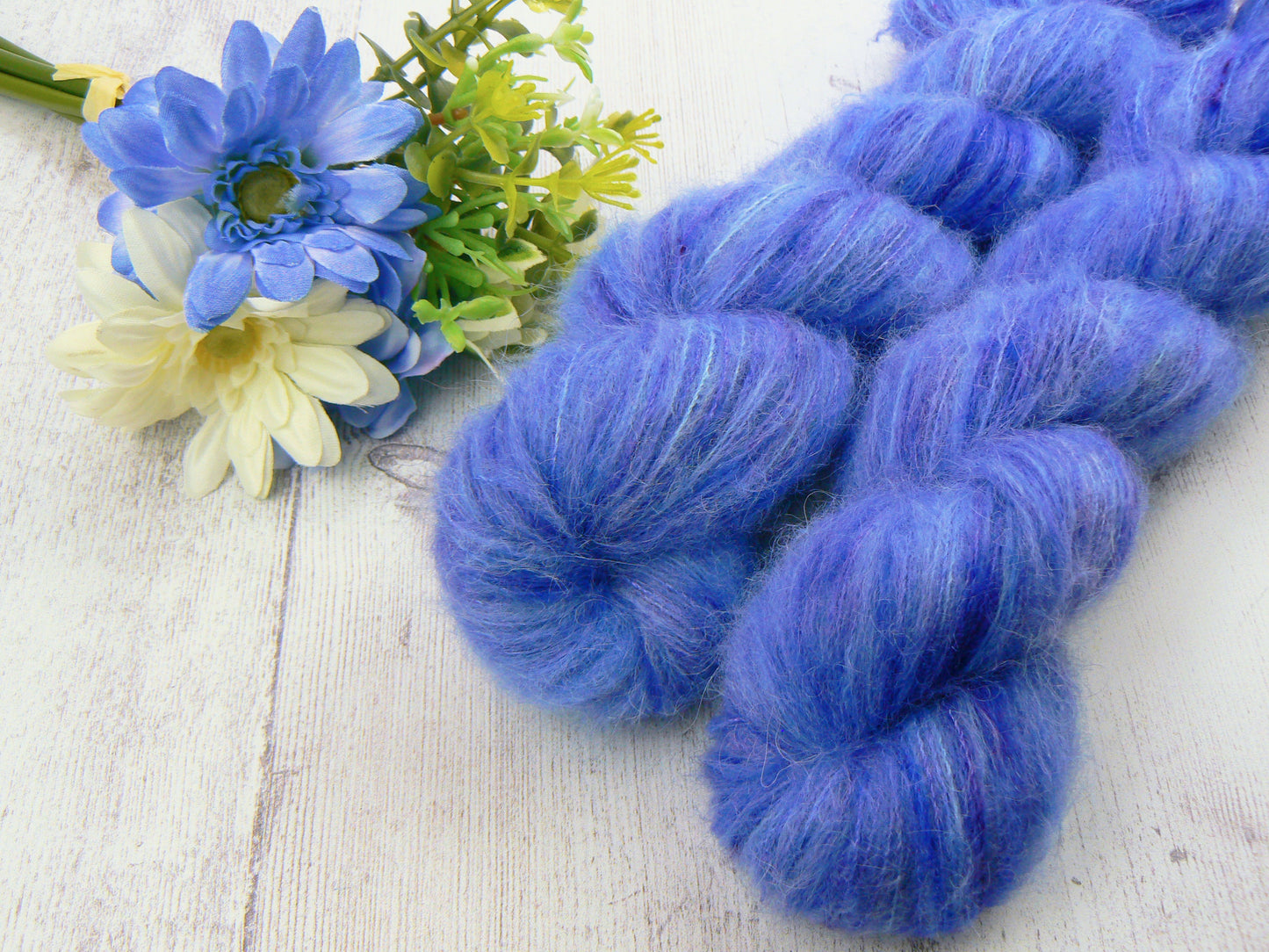 Sparkling Sapphires, Suri Alpaca Silk Cloud Lace