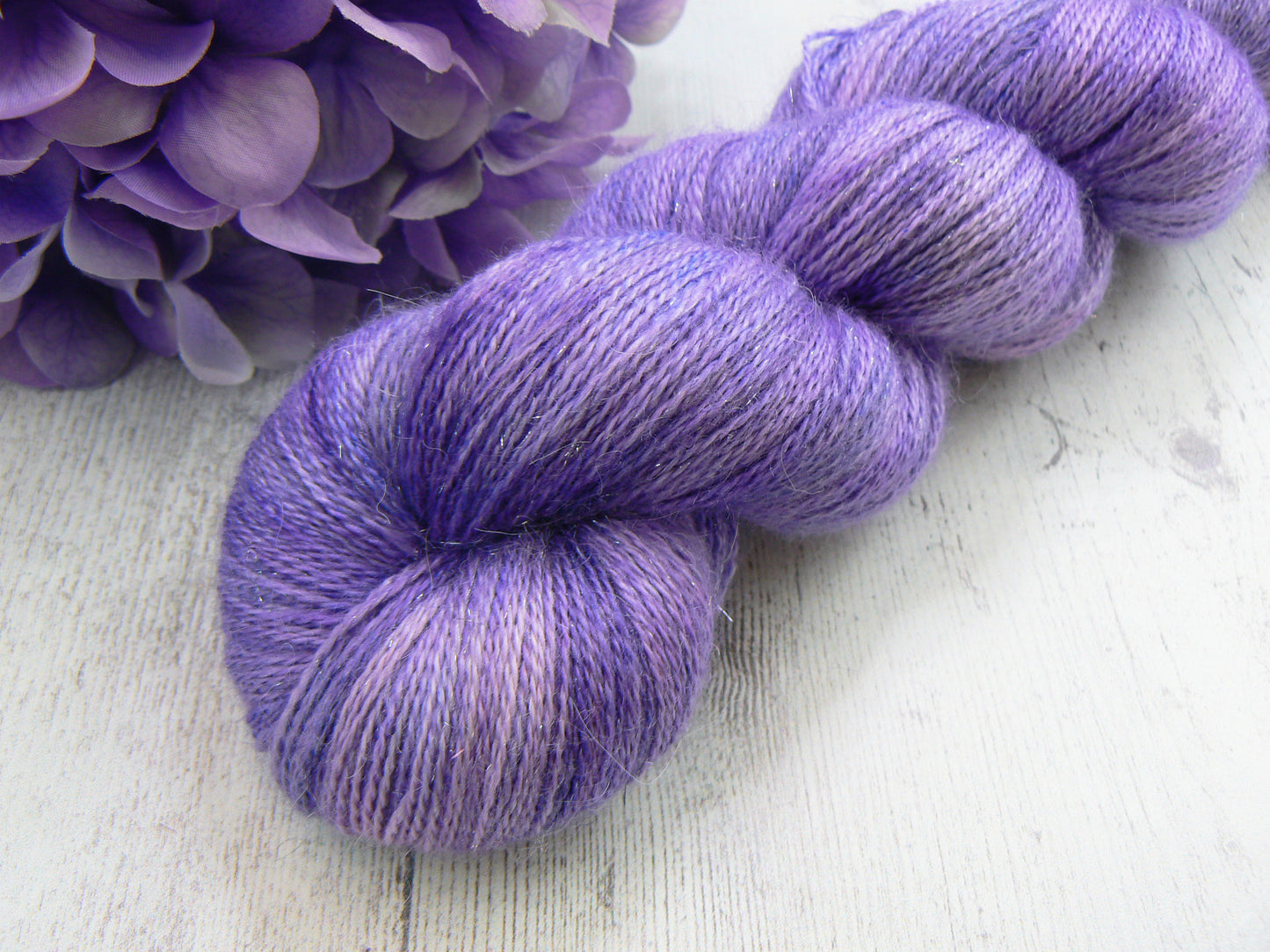 Purple Dusk, Alpaca Silk Cashmere Sparkle Lace