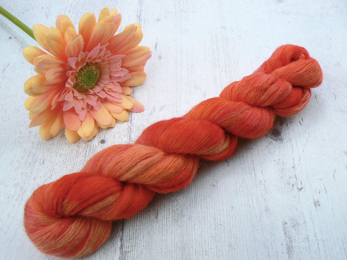 Peach Sorbet, Shetland Cobweb Lace