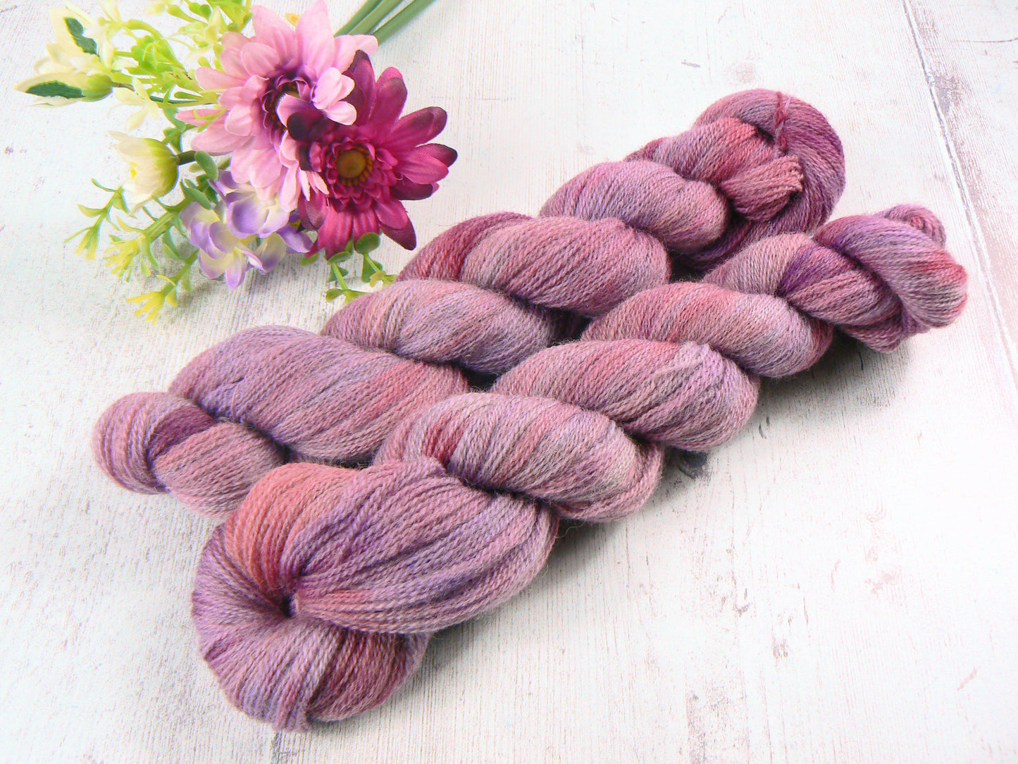 NEW COLOURWAY: Wine and Roses, Falklands Cormo Wool Lace