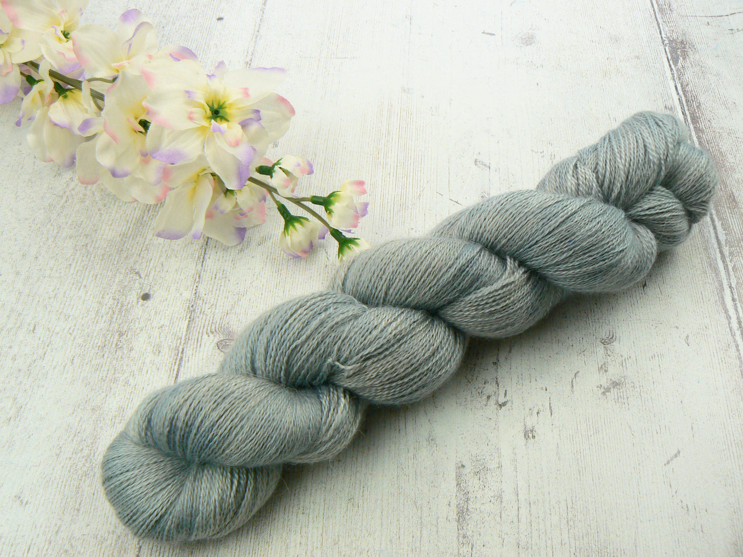 Silvery Skies, Baby Alpaca Silk Cashmere Lace