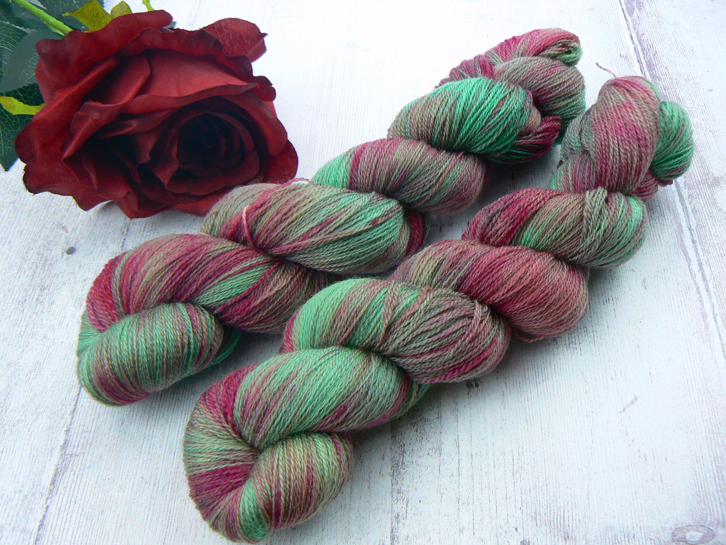 NEW COLOURWAY: Red Campion, Merino Silk Cobweb Lace (50:50)