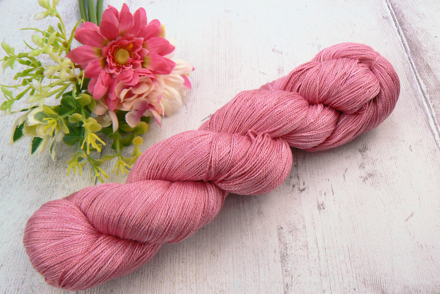 Pink Carnation, Spun Silk Lace