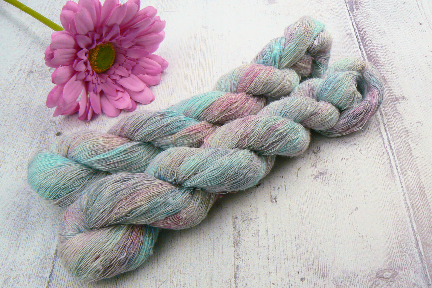 Frosted Petals, Linen Viscose Silk Cobweb Lace