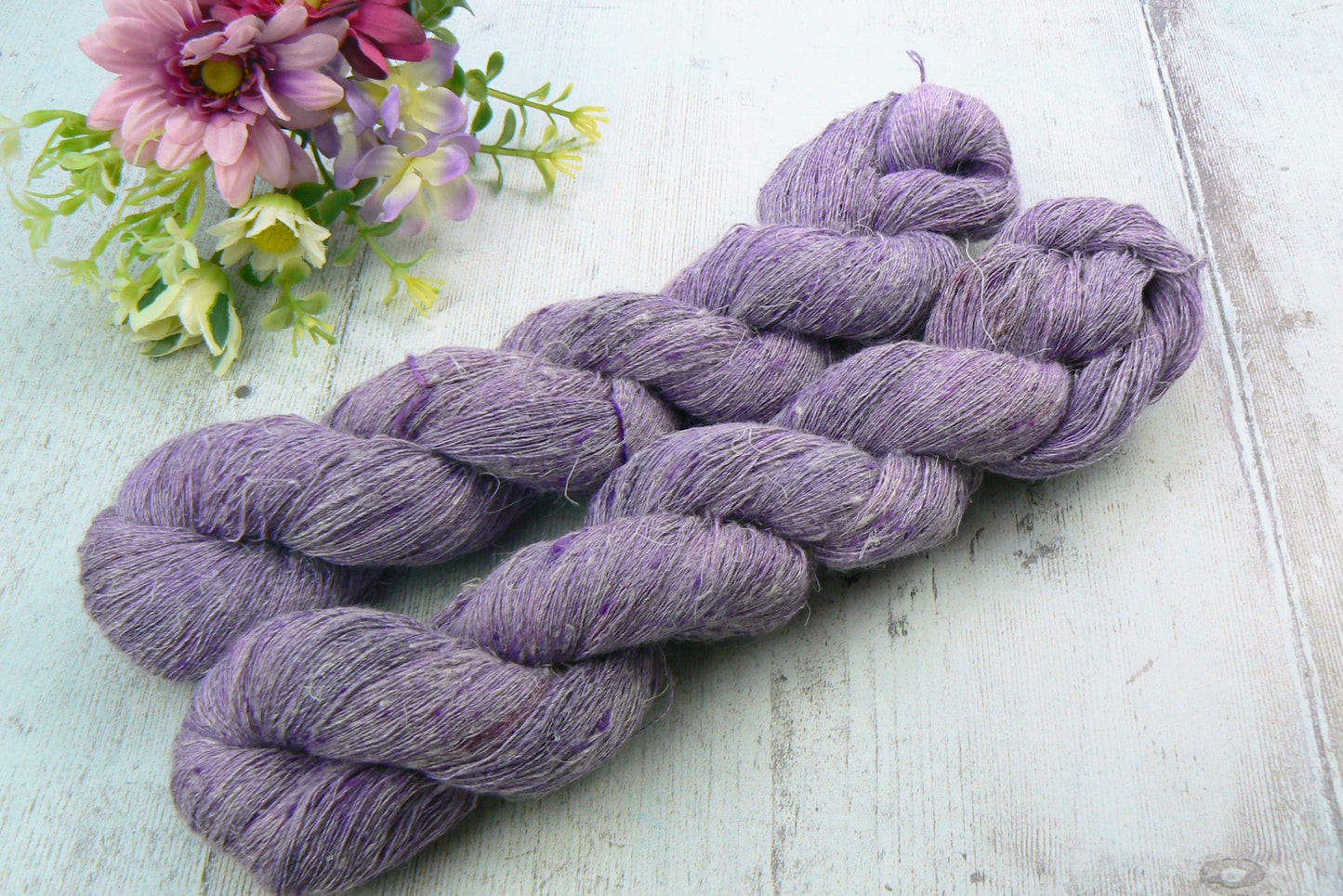 Purple Starlight, Linen Viscose Silk Cobweb Lace