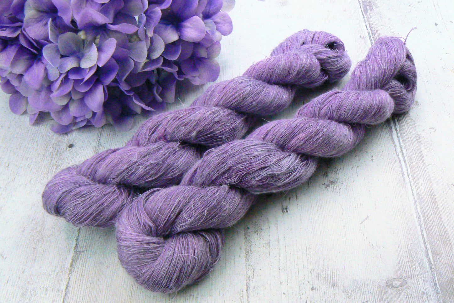 Lovely Lilacs, Silk Linen Cobweb Lace