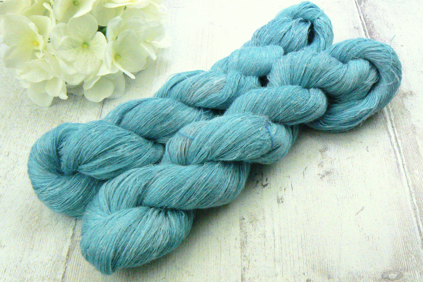 Turquoise Tones, Silk Linen Cobweb Lace