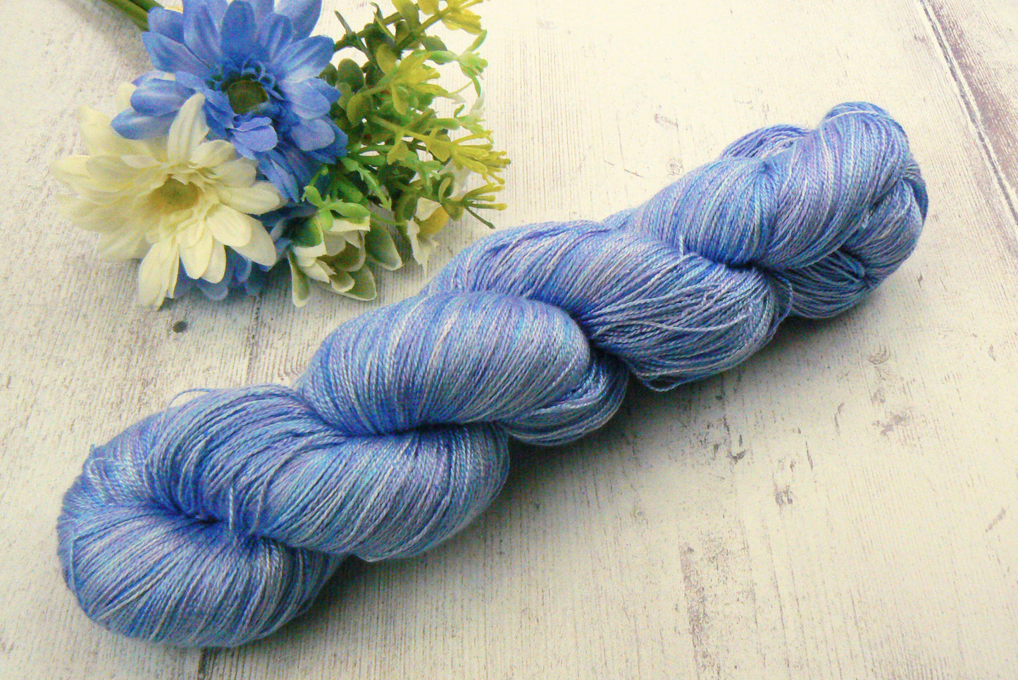 Iris Under a Summer Sky, Spun Silk Lace