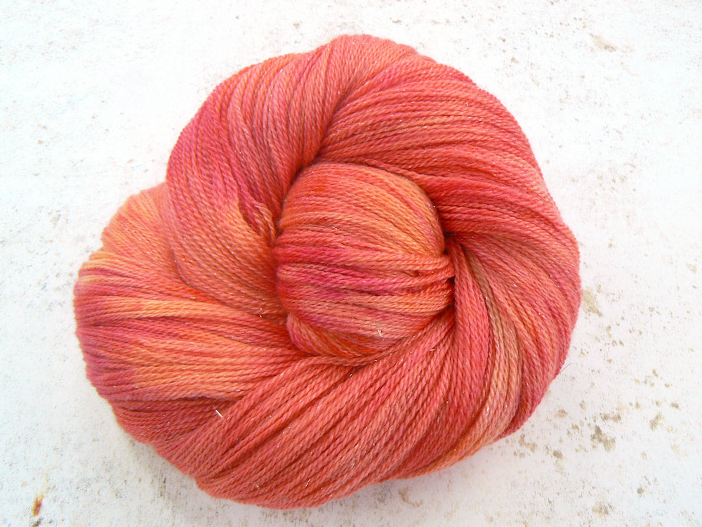 Blood Orange Sorbet, Merino Silk Sparkle Lace (SPL)
