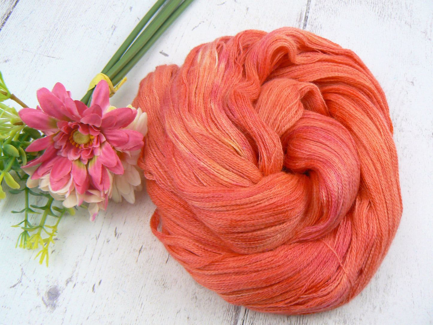 Peach Sorbet, Alpaca Silk Cashmere Fine Lace
