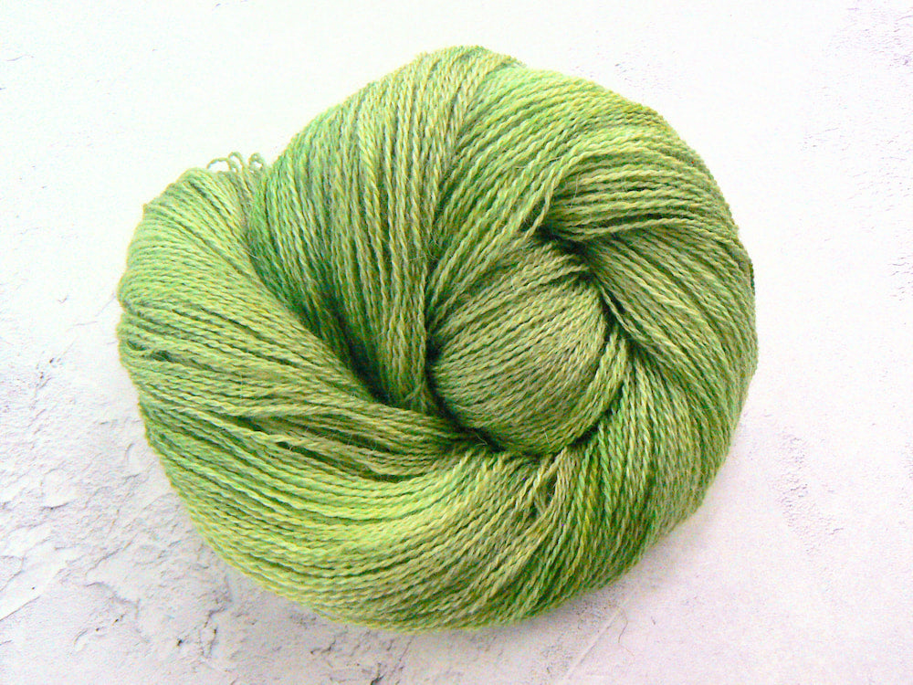 Lovely Leaves, British Suri Alpaca Silk 4-ply yarn (SUS)