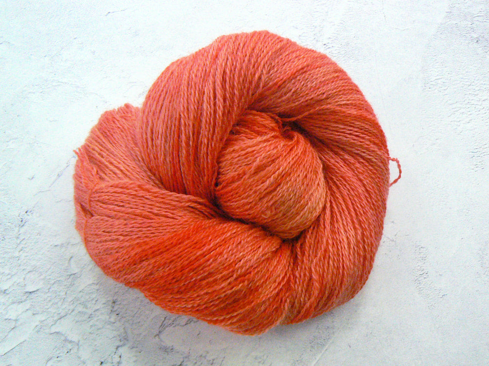 Blood Orange Sorbet, British Suri Alpaca Silk 4-ply yarn (SUS)