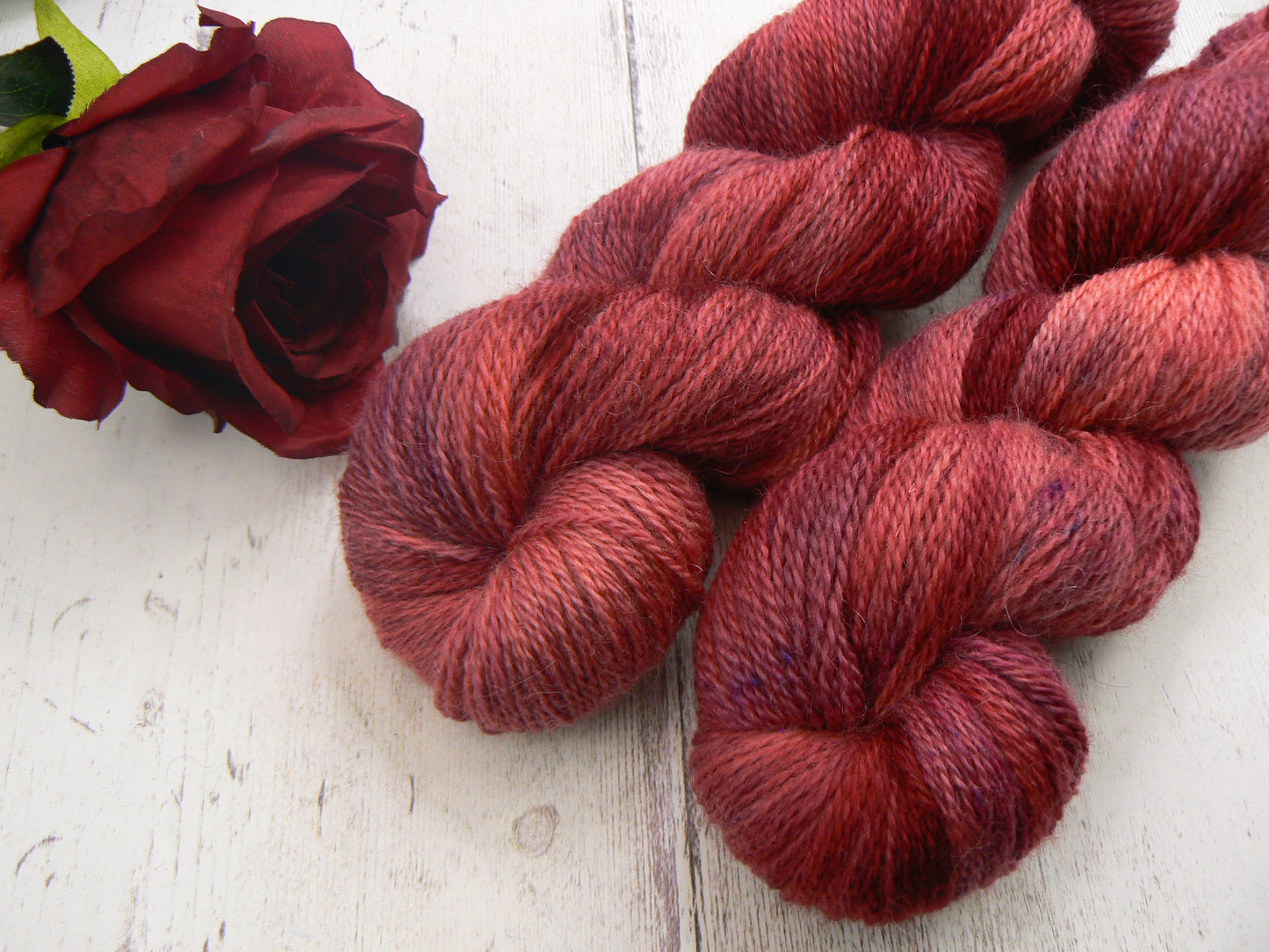 NEW COLOURWAY: Rose in Burgundy, Blue Faced Leicester Mohair 4-ply (MFS)