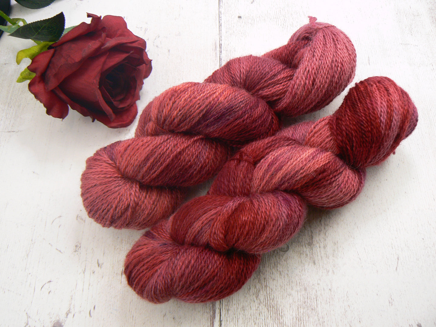 NEW COLOURWAY: Rose in Burgundy, Blue Faced Leicester Mohair 4-ply (MFS)