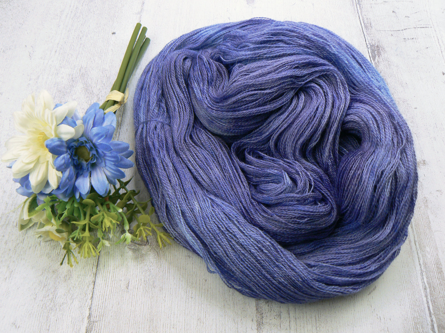 Bluebells at Dusk, Alpaca Silk Cashmere Fine Lace