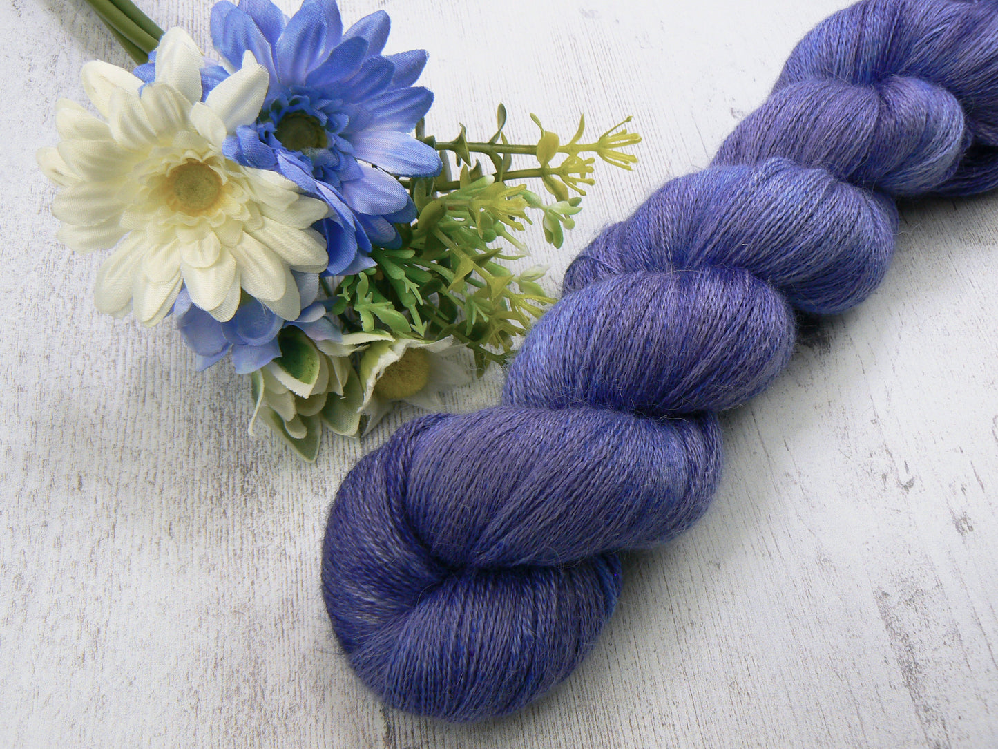 Bluebells at Dusk, Alpaca Silk Cashmere Fine Lace