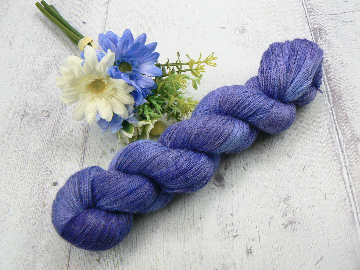 Bluebells at Dusk, Alpaca Silk Cashmere Fine Lace