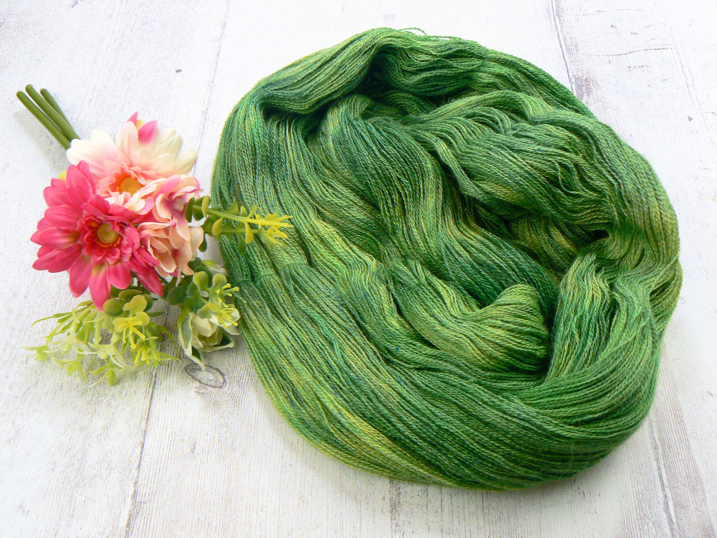 Fern Green, Alpaca Silk Cashmere Fine Lace