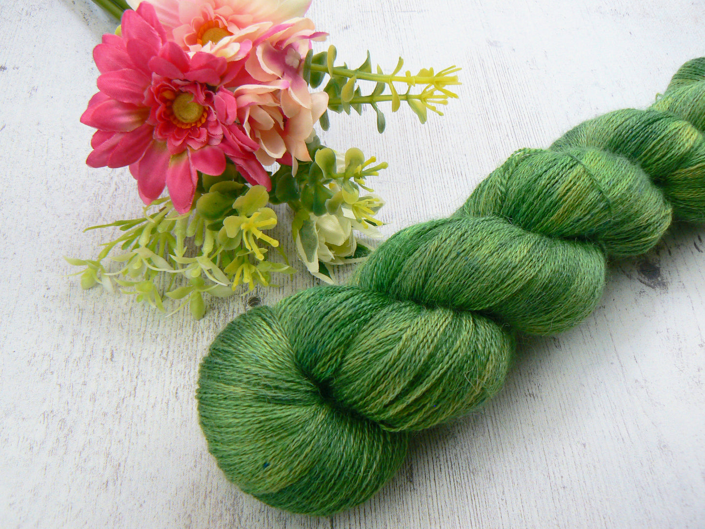 Fern Green, Alpaca Silk Cashmere Fine Lace