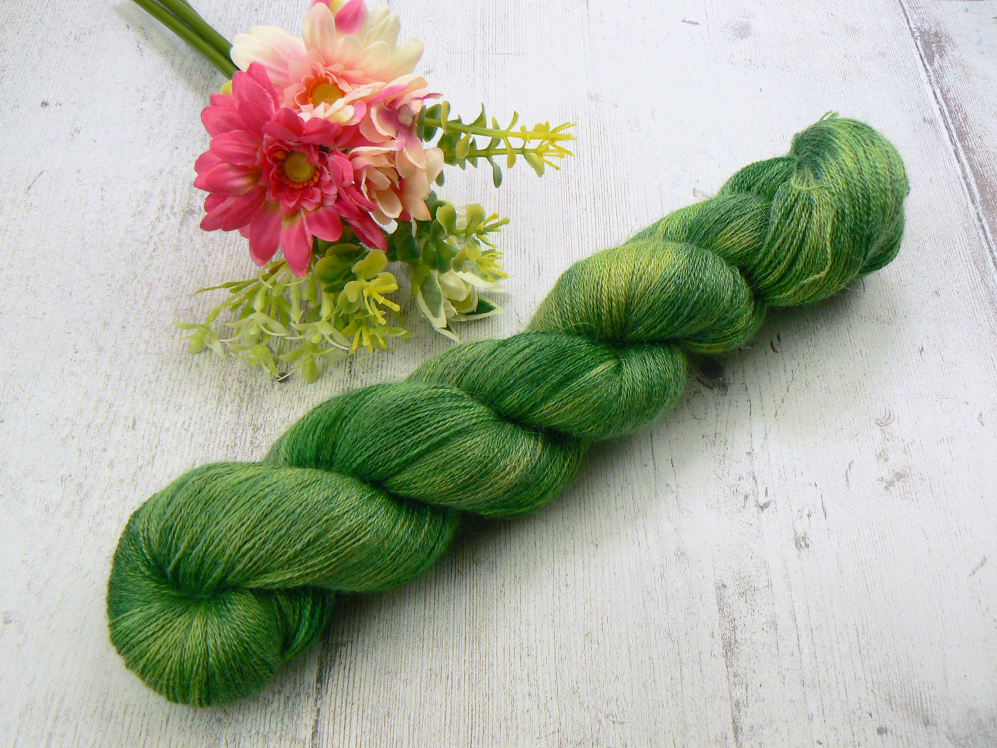 Fern Green, Alpaca Silk Cashmere Fine Lace