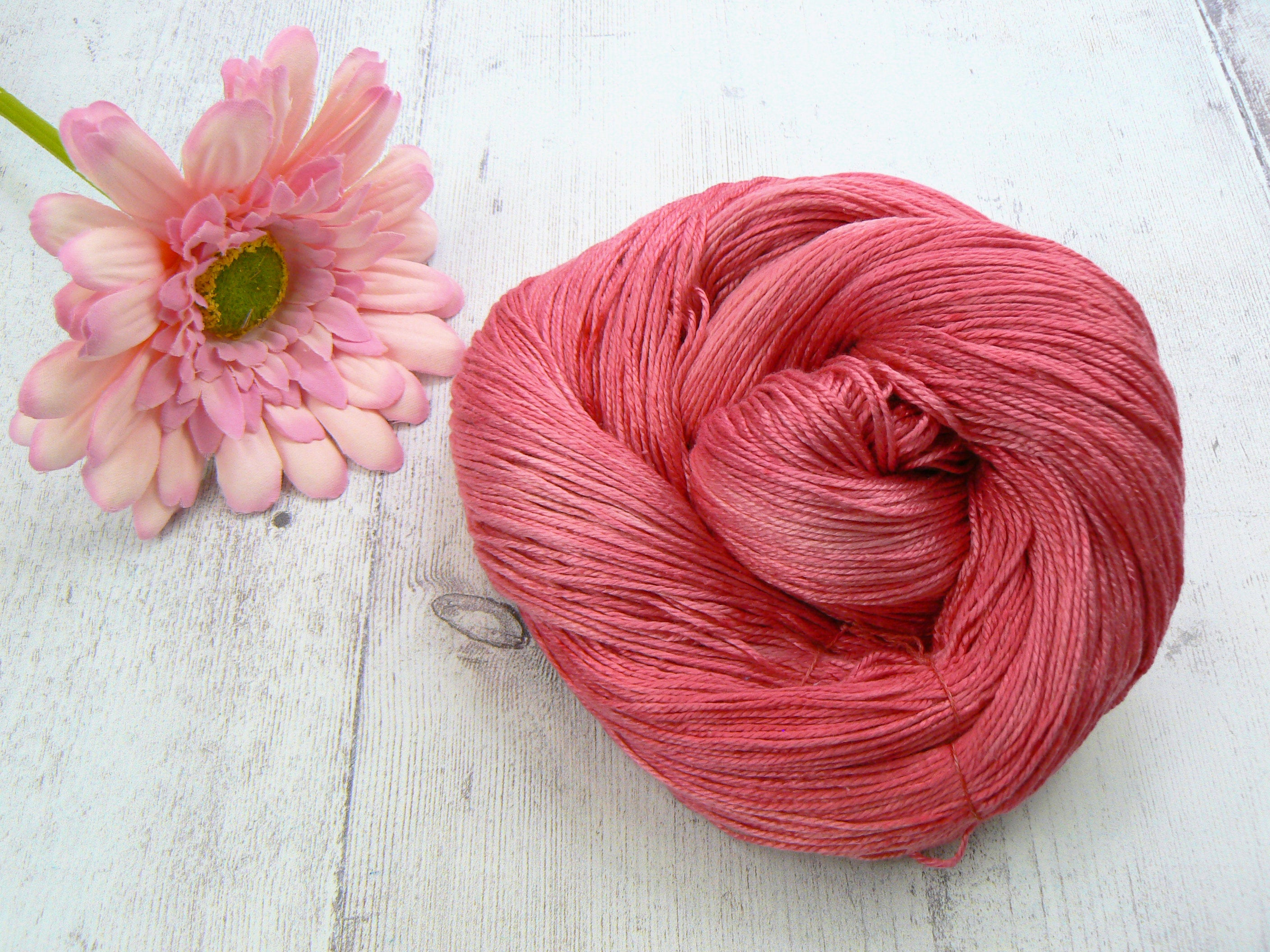Sunshine Raspberry Laces Raspberry Pinks, Spun Silk 4-ply – Watercolours and Lace
