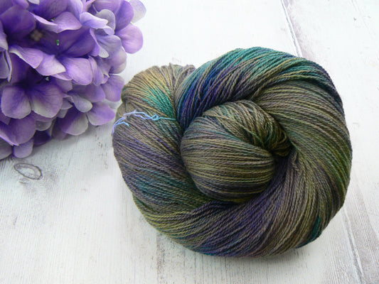 Deep Lavender Sky, Merino Cashmere Silk Fine Lace