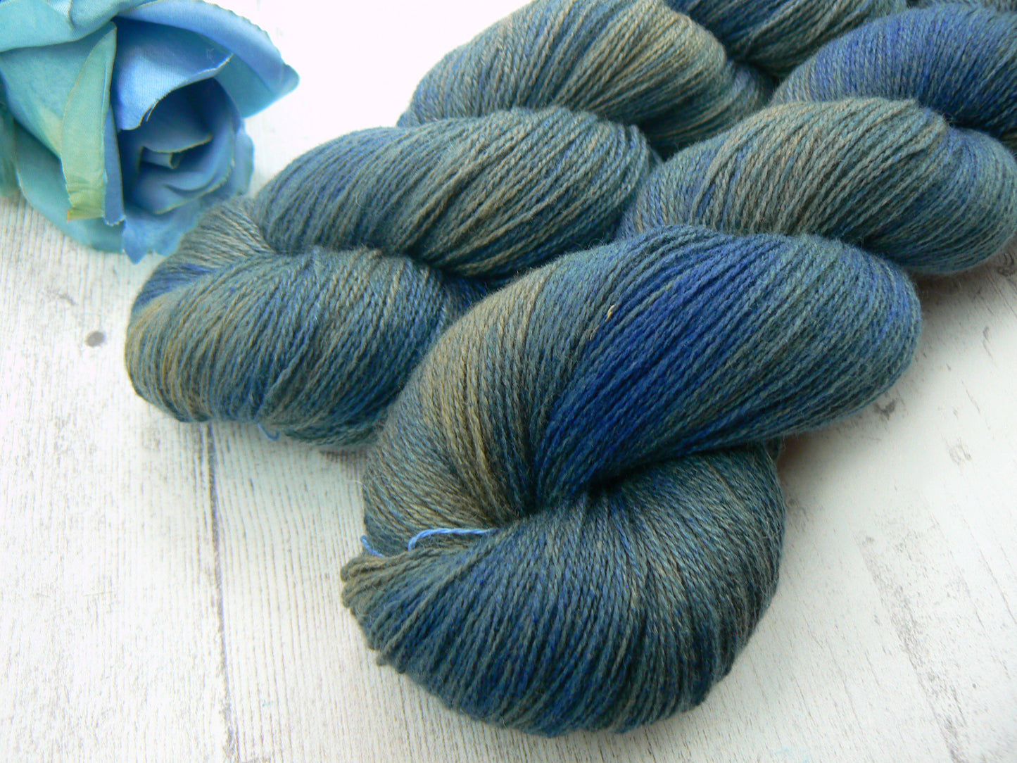 Blue Shadows, Merino Cashmere Silk Fine Lace